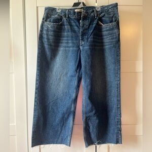 Madewell Low slung Baggy Crop Blue Jeans
